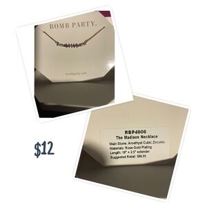 Bomb Party Rose Gold Amethyst Necklace